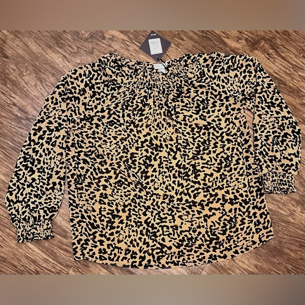 Ava & Viv NEW Cheetah Blouse size 14W